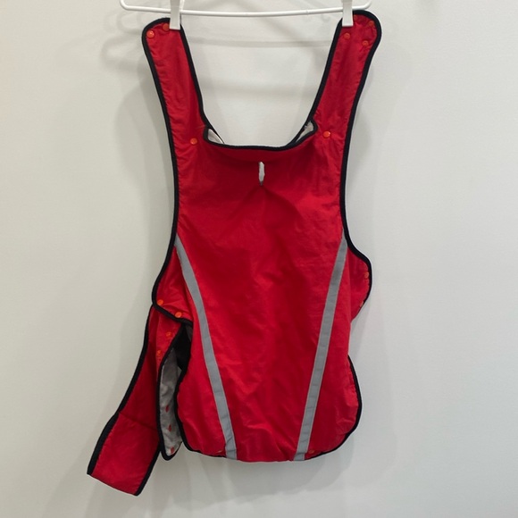 Red double lined dog coat with gray reflective fabric - Picture 1 of 10